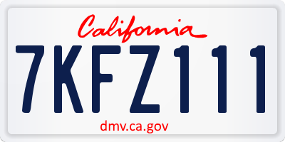 CA license plate 7KFZ111