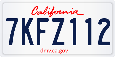 CA license plate 7KFZ112