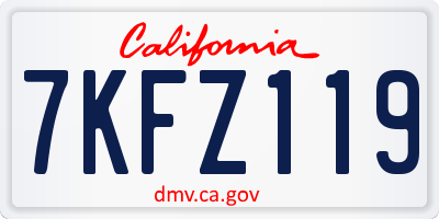 CA license plate 7KFZ119