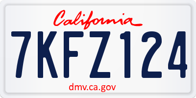 CA license plate 7KFZ124