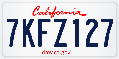 CA license plate 7KFZ127