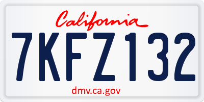 CA license plate 7KFZ132