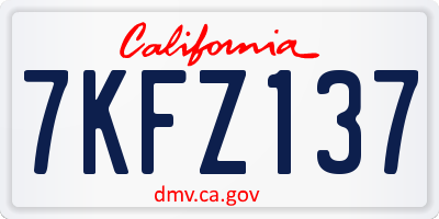 CA license plate 7KFZ137