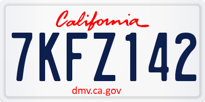 CA license plate 7KFZ142