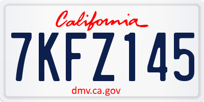 CA license plate 7KFZ145