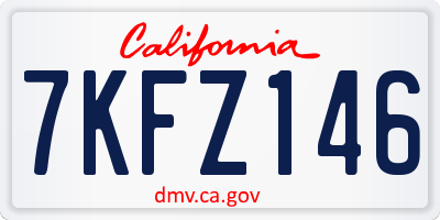 CA license plate 7KFZ146