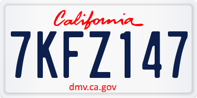 CA license plate 7KFZ147