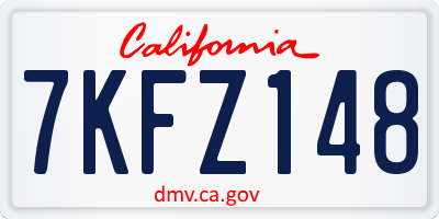 CA license plate 7KFZ148