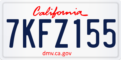 CA license plate 7KFZ155