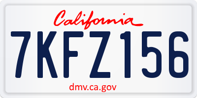 CA license plate 7KFZ156