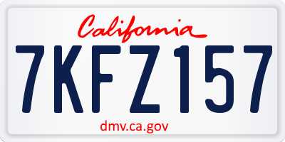 CA license plate 7KFZ157