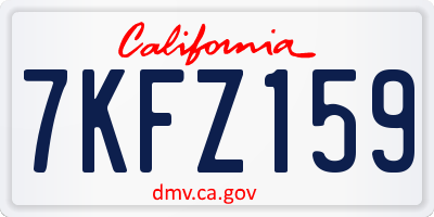 CA license plate 7KFZ159