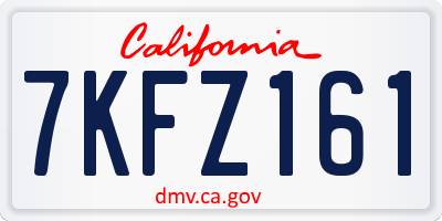 CA license plate 7KFZ161