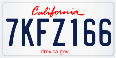 CA license plate 7KFZ166