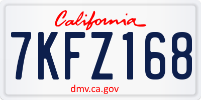 CA license plate 7KFZ168