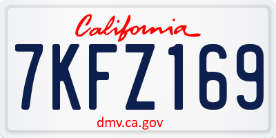CA license plate 7KFZ169