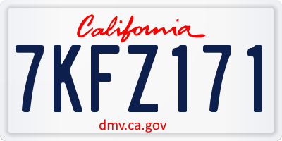 CA license plate 7KFZ171