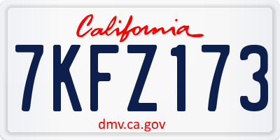 CA license plate 7KFZ173