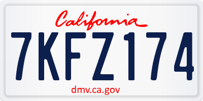 CA license plate 7KFZ174