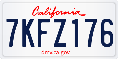 CA license plate 7KFZ176