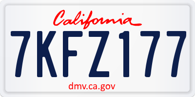 CA license plate 7KFZ177