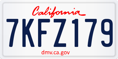 CA license plate 7KFZ179