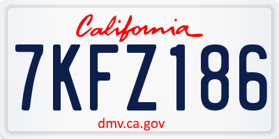 CA license plate 7KFZ186