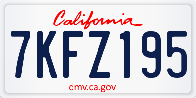 CA license plate 7KFZ195