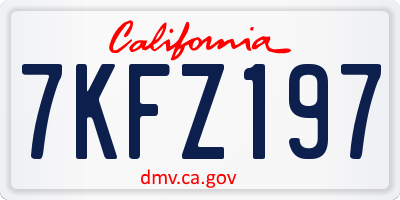 CA license plate 7KFZ197