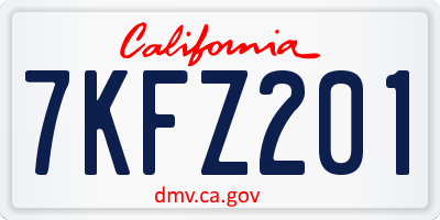 CA license plate 7KFZ201