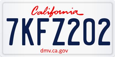 CA license plate 7KFZ202