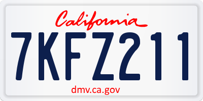 CA license plate 7KFZ211