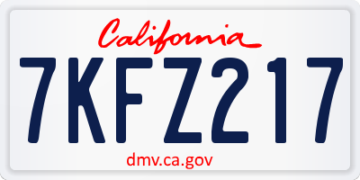 CA license plate 7KFZ217