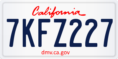 CA license plate 7KFZ227