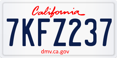 CA license plate 7KFZ237