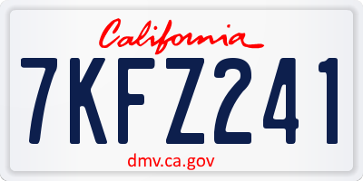 CA license plate 7KFZ241