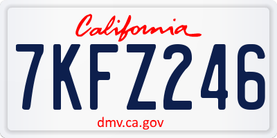 CA license plate 7KFZ246