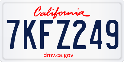 CA license plate 7KFZ249