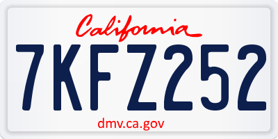 CA license plate 7KFZ252