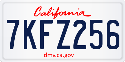 CA license plate 7KFZ256