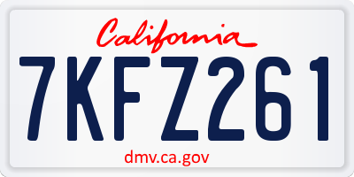 CA license plate 7KFZ261