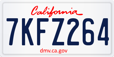 CA license plate 7KFZ264