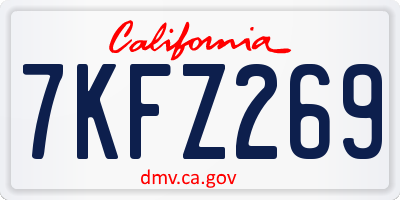 CA license plate 7KFZ269