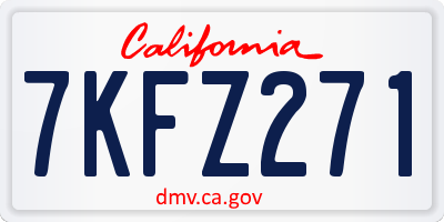 CA license plate 7KFZ271