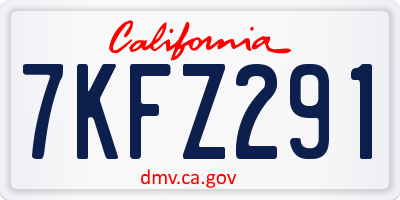 CA license plate 7KFZ291