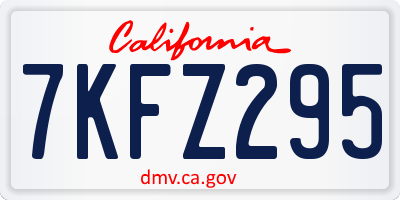CA license plate 7KFZ295