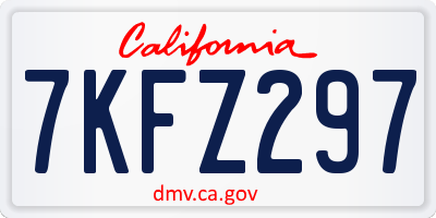 CA license plate 7KFZ297