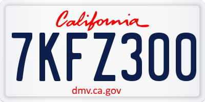 CA license plate 7KFZ300