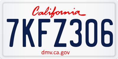 CA license plate 7KFZ306