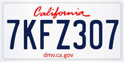 CA license plate 7KFZ307